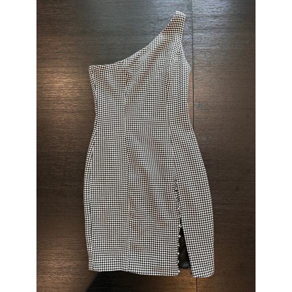 Meshki Yasmine One Shoulder Mini Dress Gingham XS - Picture 4 of 8